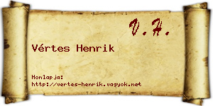 Vértes Henrik névjegykártya