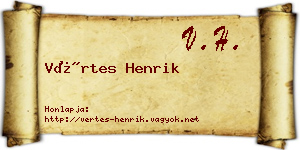 Vértes Henrik névjegykártya